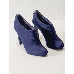 Coach and 4 Purple Suede Pleated  Vamp Ankle Boots Women's Size 7.5
